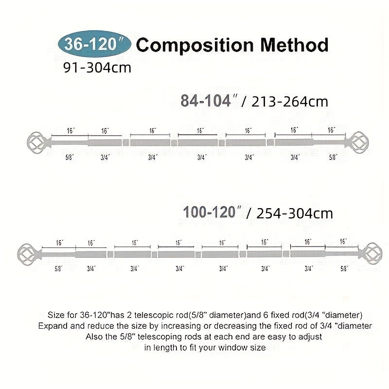 Adjustable Gold Chrome Curtain Rod with Twisted Cage Finials for Windows and Showers