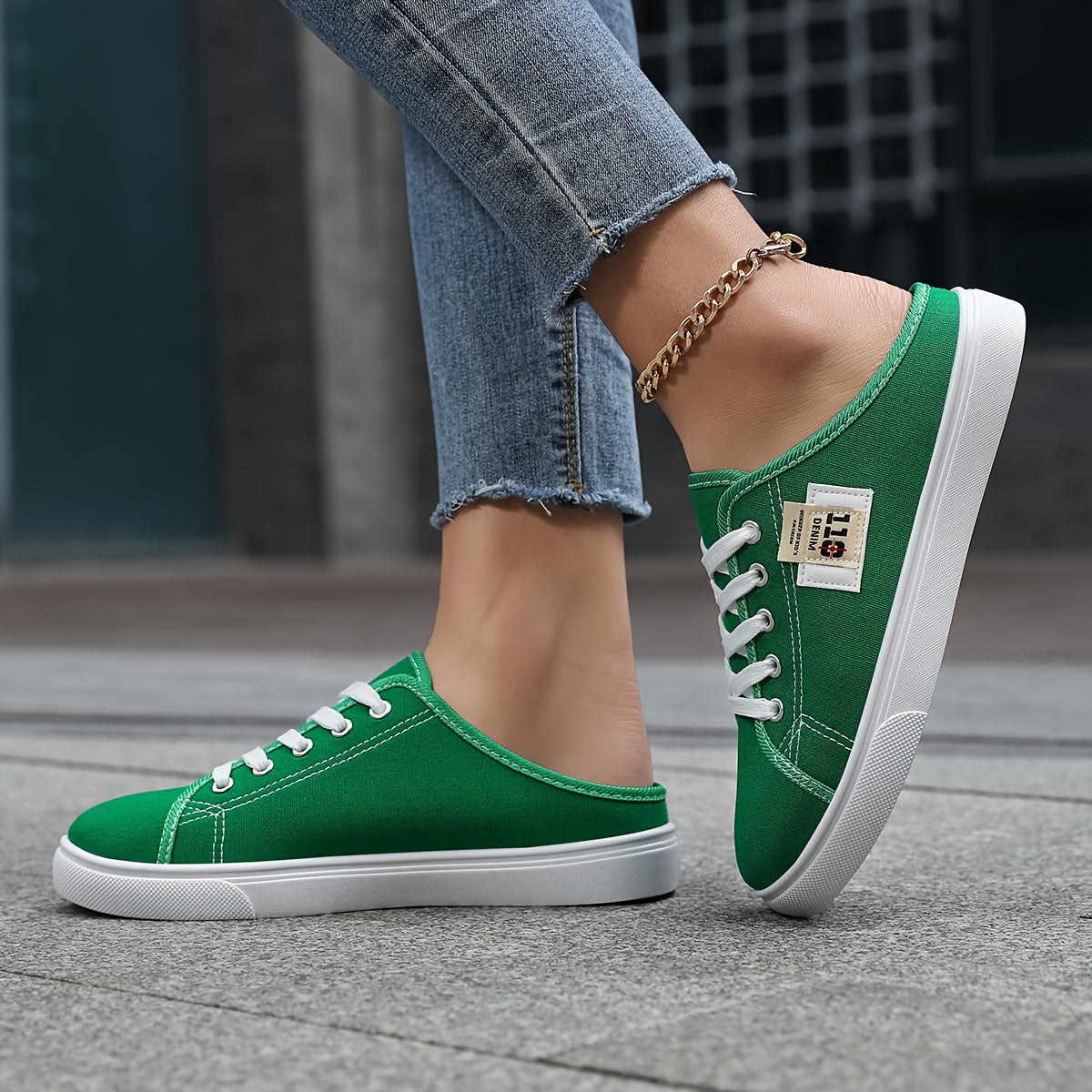 Ayollar uchun slip-on kundalik poyabzal nafas oladigan mato, sirpanmaydigan taglik, qora, oq, pushti