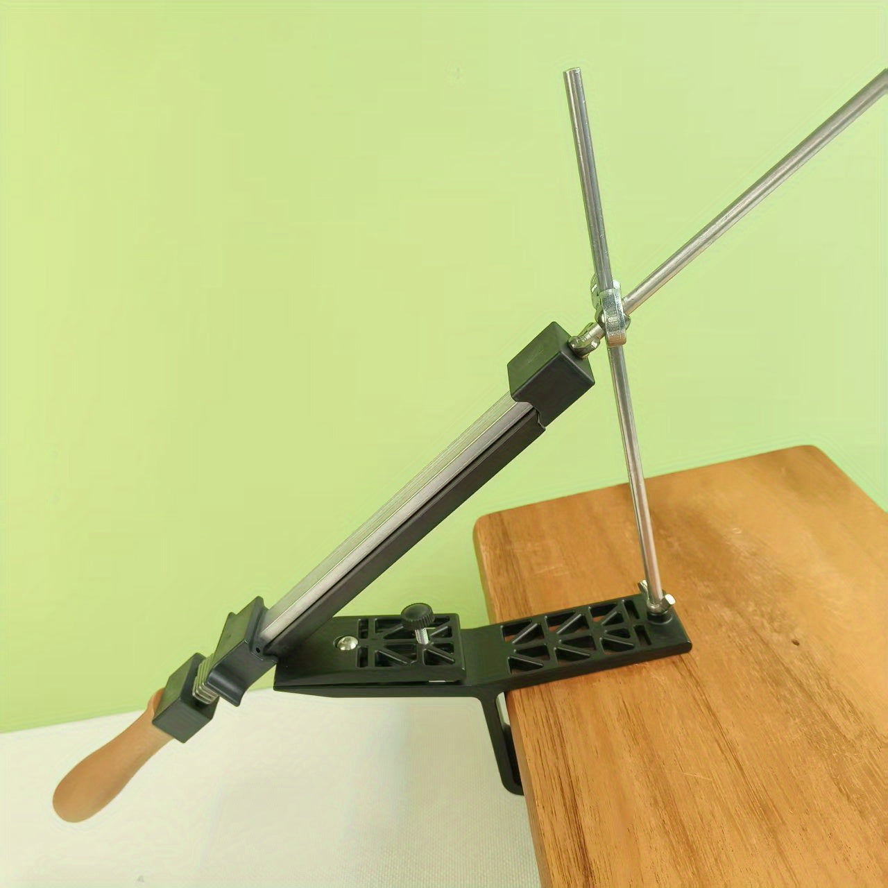 Manual Knife Sharpener with Adjustable Angle and Multi-Grit Surface for Kitchen Knives