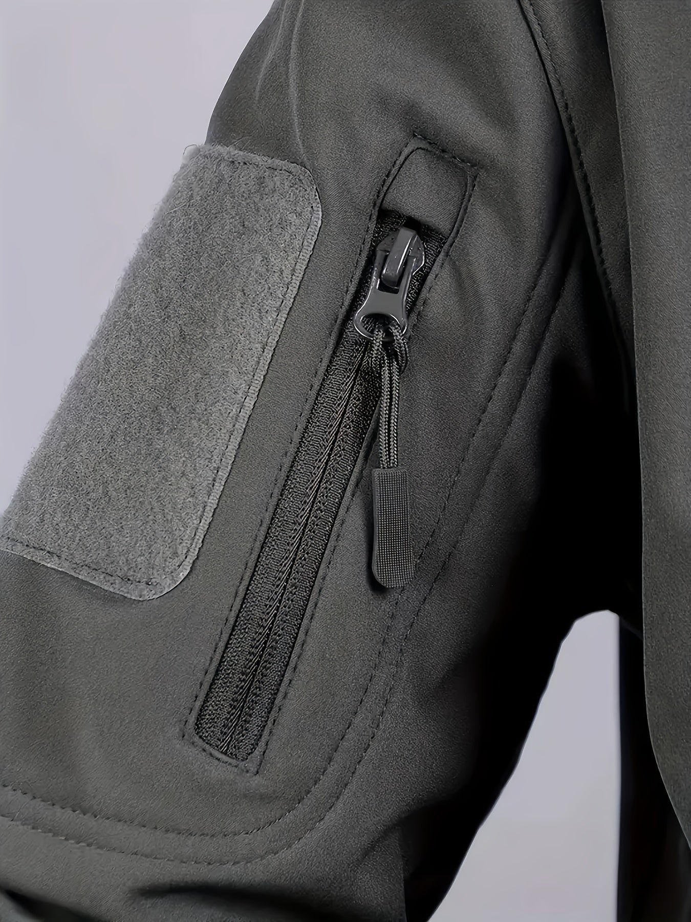 Men's Soft Shell Hooded Jacket Outdoor Waterproof Zipper Polyester Blend