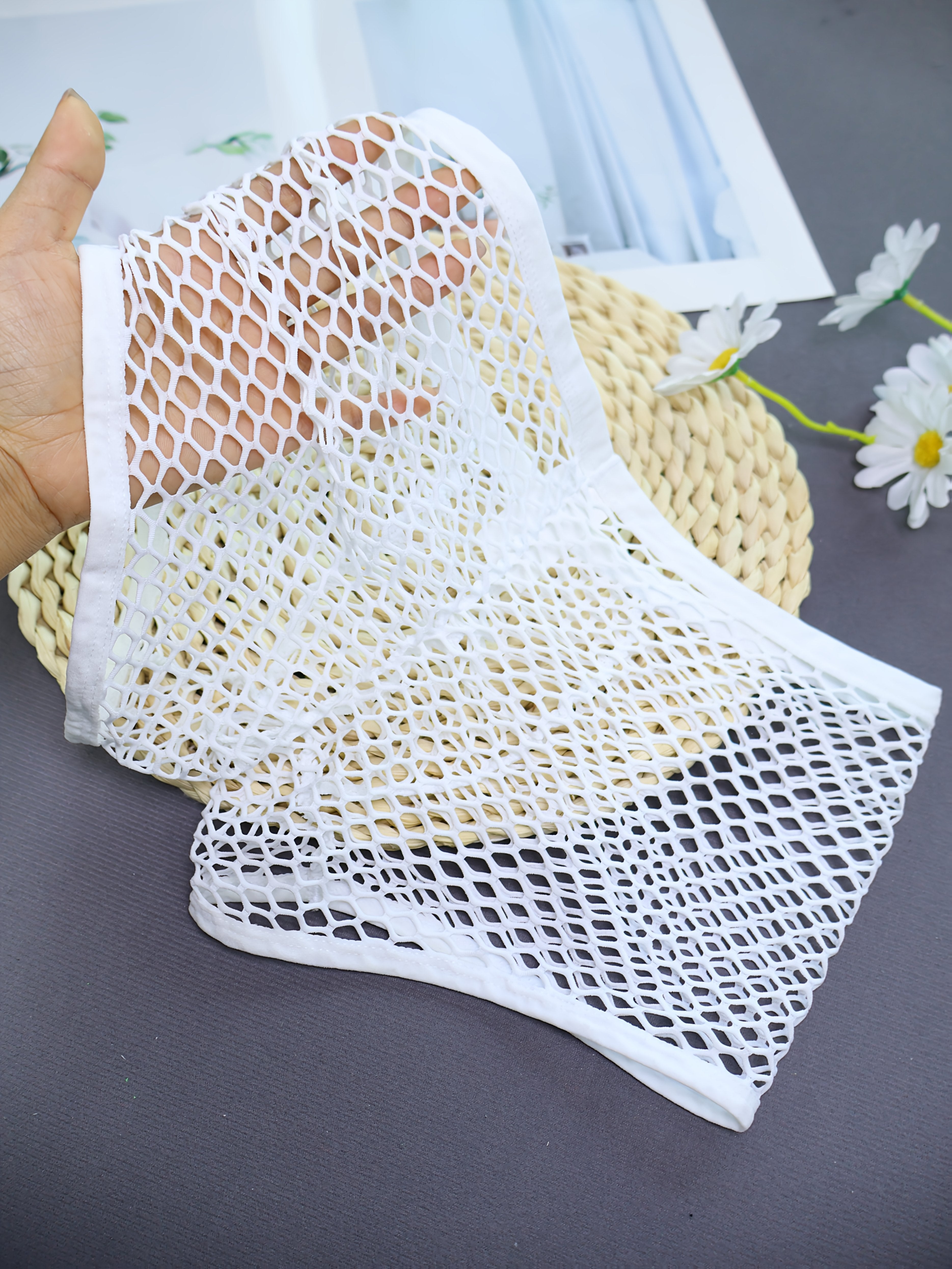 Men's Breathable Mesh Boxer Shorts with Transparent U-Shaped Design