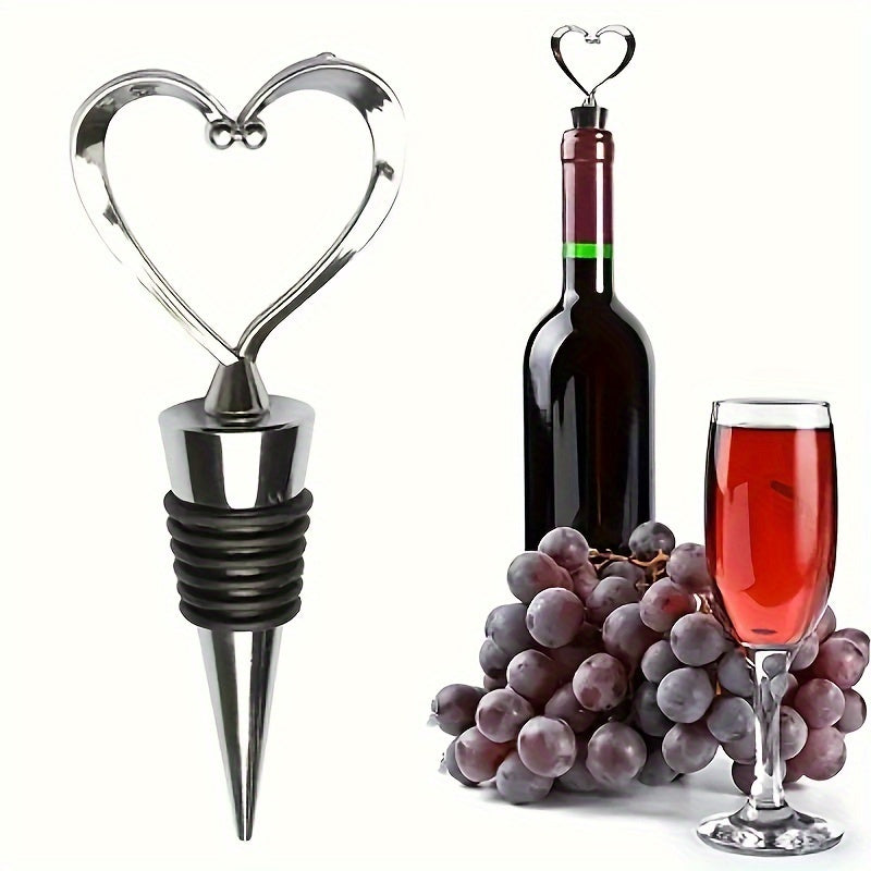 Heart-Shaped Red Wine Stopper ABS Plastic Keeps Wine Fresh for Celebrations