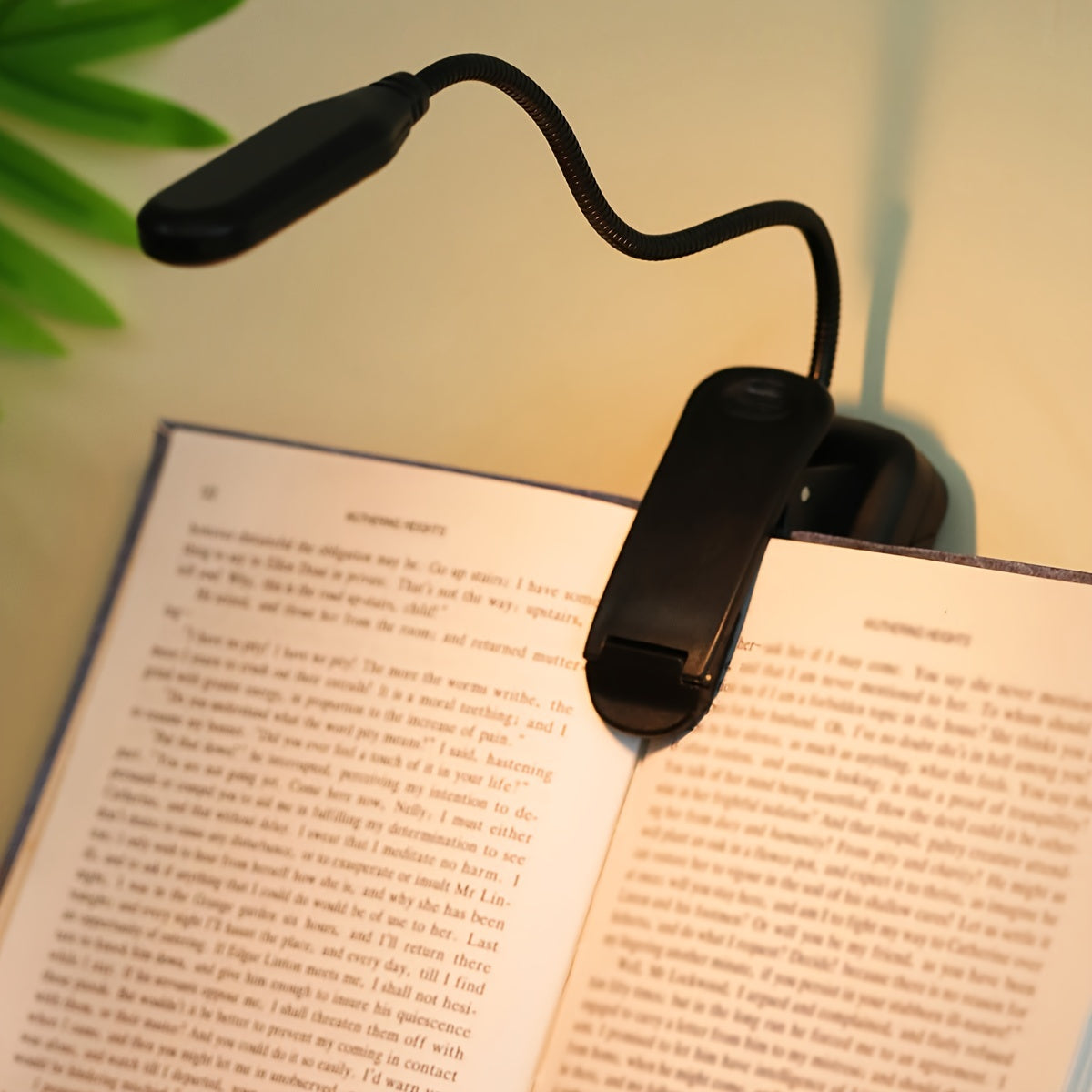 Portable Space-Themed Book Light with Adjustable Arm and Uplight for Bedside