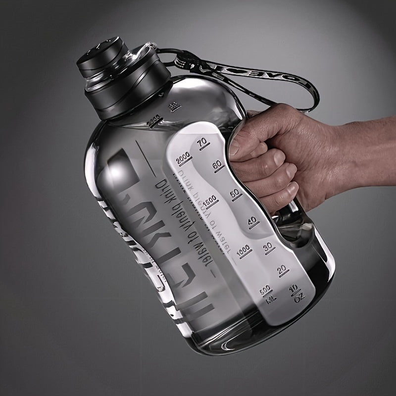 Large 1700ml Sports Water Bottle with Straw Durable PC Material for Gym Travel Camping