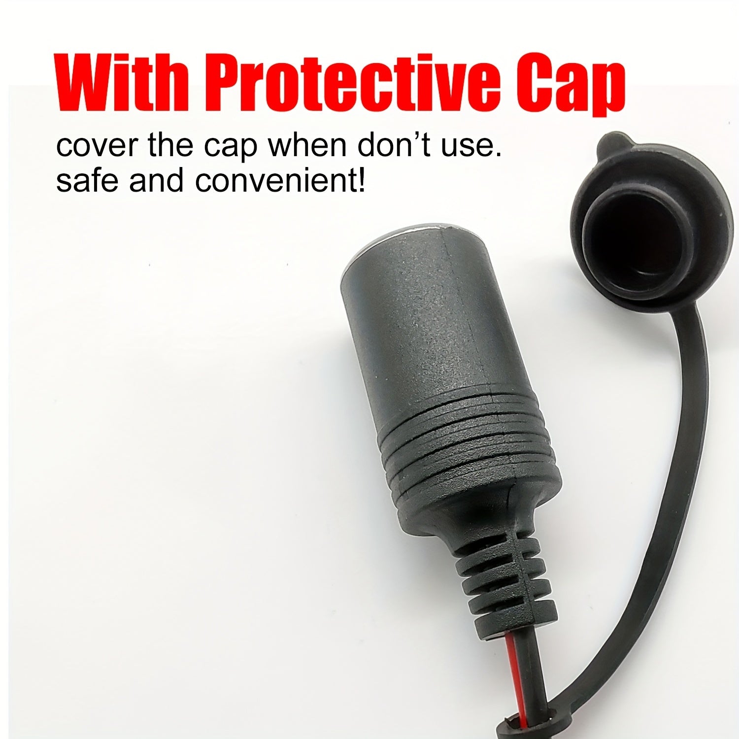 Ayol avtomobil akkumulyator adapteri kengaytirish kabeli, 10A xavfsizlik chirog'i va alligator kliplar bilan