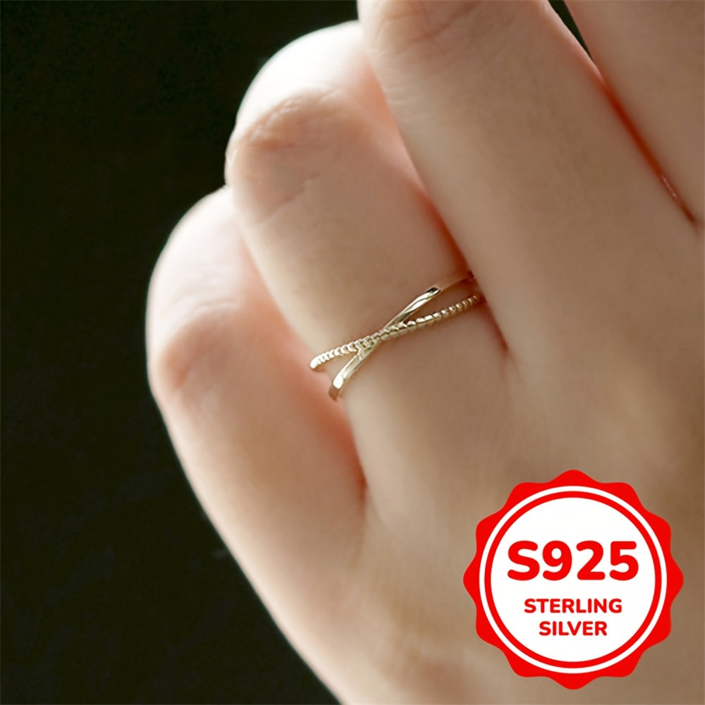 Sterling Silver Cross Ring for Women Minimalist Valentine's Day Birthday Gift