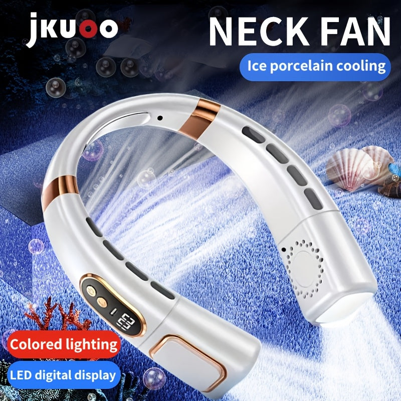 Wearable Personal Cooling Fan Portable Neck Fan 5-Speed USB Rechargeable