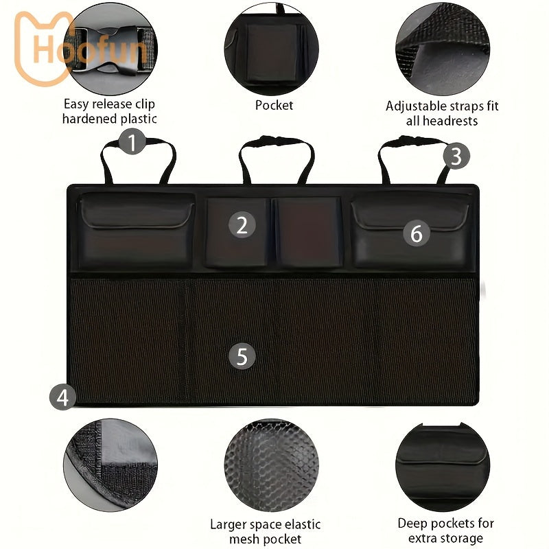 Bolsa de almacenamiento colgante para maletero de coche, impermeable, organizador para SUV con 8 compartimentos grandes