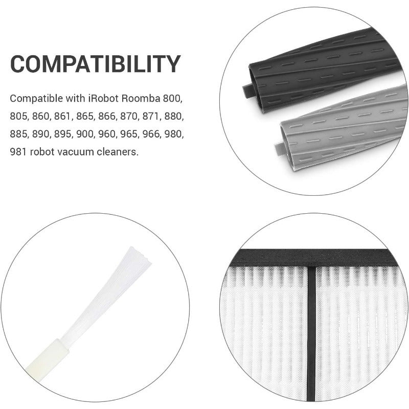 Vacuum Replacement Parts Kit for 800 900 Series Includes Brushes Filters Side Brushes