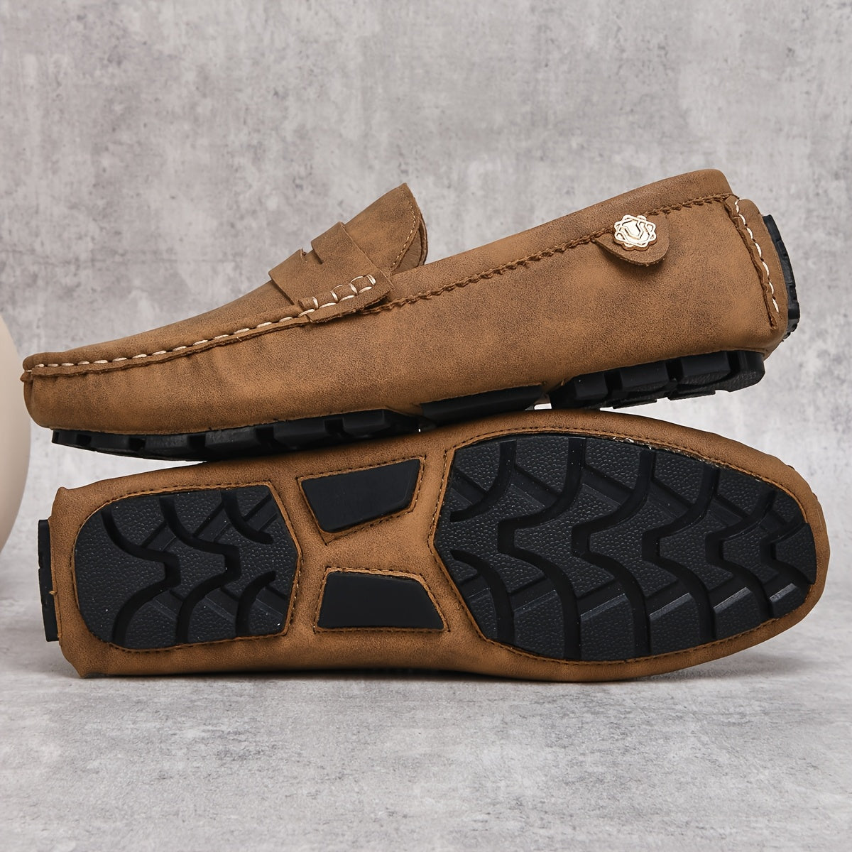 Мужские повседневные мокасины-слипоны с резиновой подошвой, всесезонные, противоскользящие, комфорт