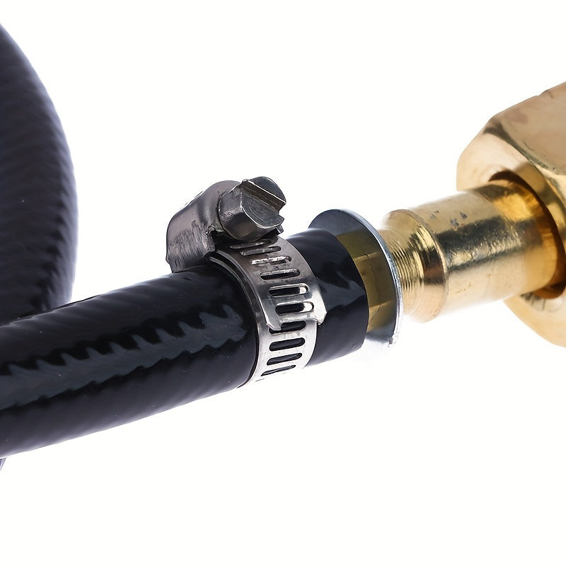 Leak-Proof Copper Gas Refill Adapter for Outdoor Camping Stoves with Rubber Pipe