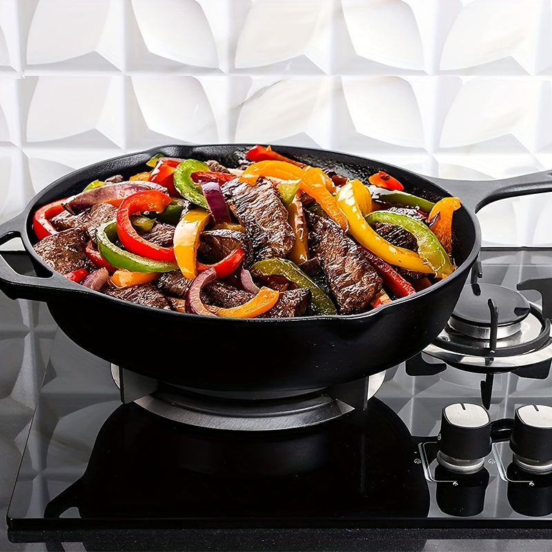 Deep Frying Pan 25.91cm Non-Stick Cast Iron Skillet for Gas and Induction