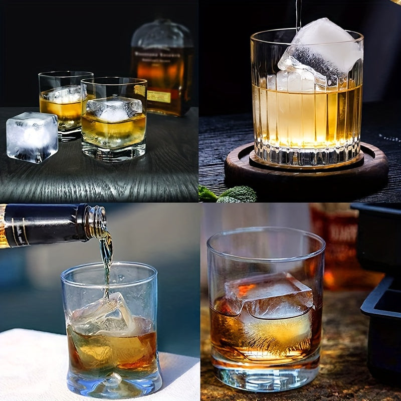 Large Silicone Ice Cube Tray with Lid, Stackable, Easy Release for Cocktails