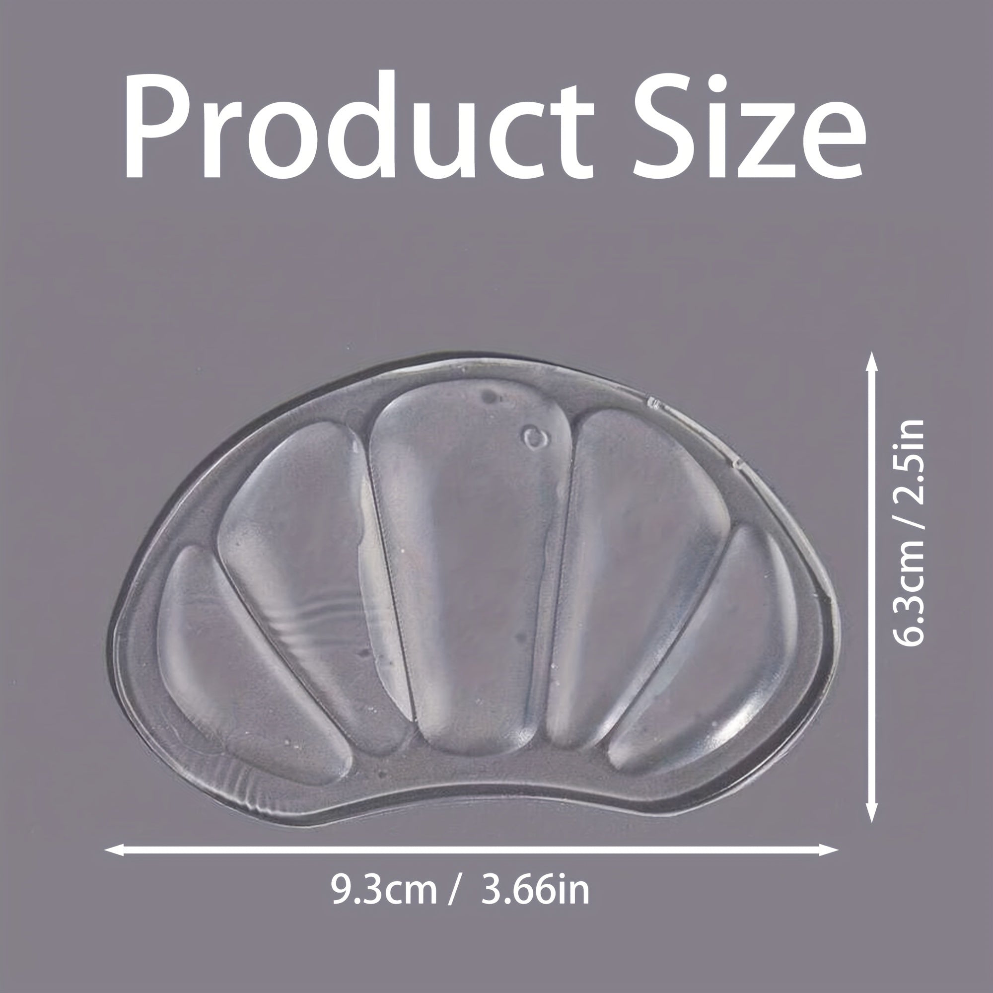 Unisex Transparent Gel Insoles for Pain Relief and Support, Cushions