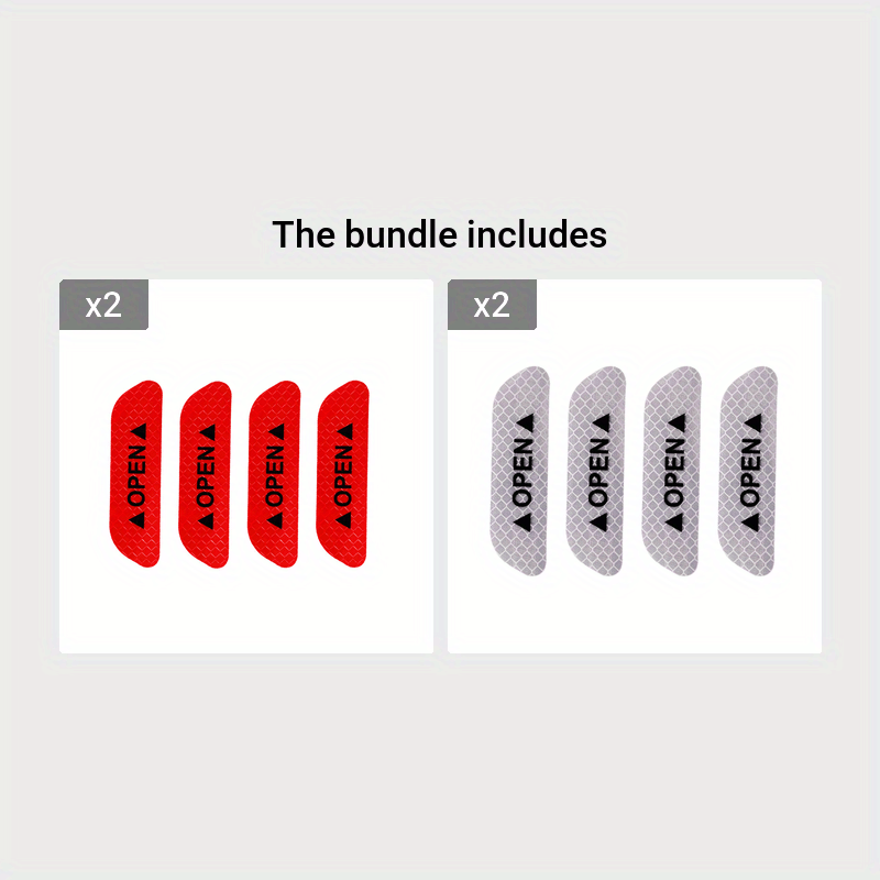4 шт. наклеек на двери автомобиля, отражающих, для открытых дверей, для седана и внедорожника