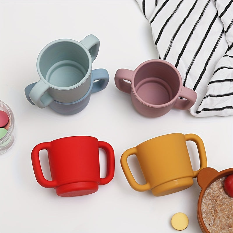 Силиконный обучающий стакан для детей с сертификатом пищевого качества, идеально подходит для детского питания или воды, две ручки для удобного захвата, без BPA