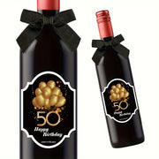 8pcs 50th Birthday Wine Bottle Labels for Champagne and Sparkling Wine