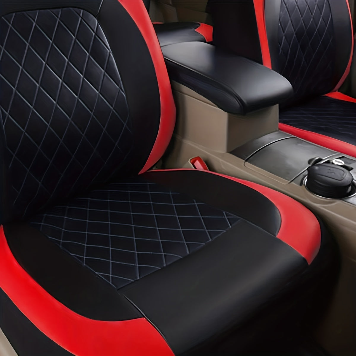 Luxury Quilted PU Leather Car Seat Covers for 5-Seater Vehicles
