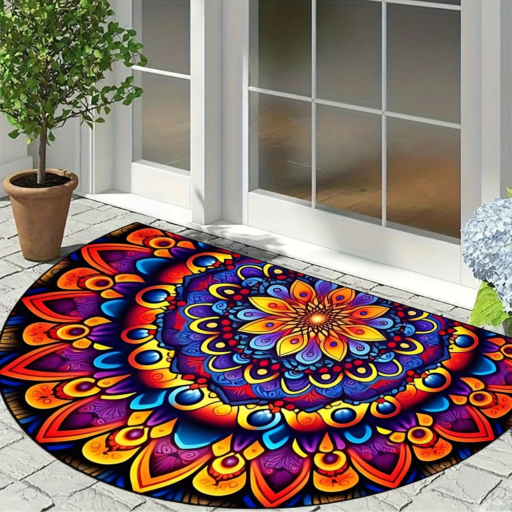 Bohemian Mandala Doormat Non-Slip Polyester Entryway Kitchen Bathroom Decor