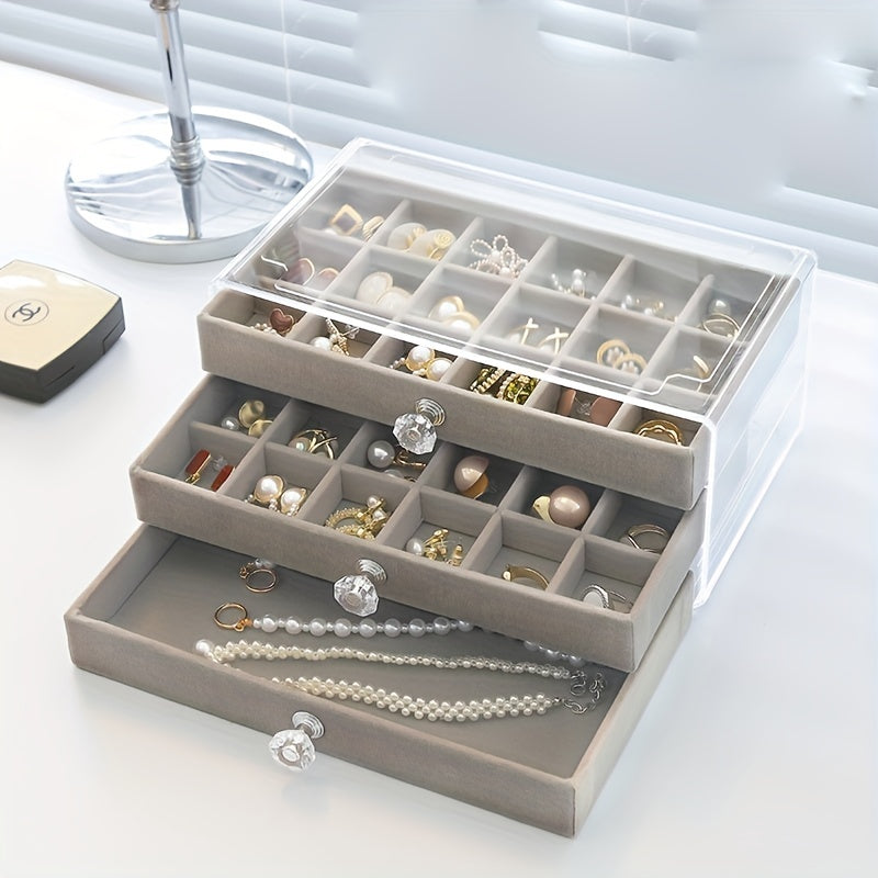Acrylic Jewelry Storage Box for Rings Earrings and Necklaces Organizer