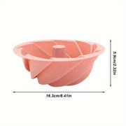 Silicone Bundt Cake Mold Set with Whisk and Egg Separator Red Spiral Fluted Tube Pan for Baking