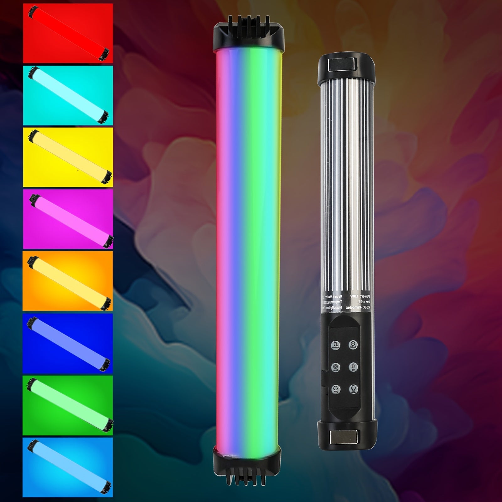 11 dyuymli qo‘l bilan ushlanadigan RGB LED video yoritgich tayoqchasi, sozlanadigan rang harorati 2700K-7500K va USB orqali quvvatlanadigan batareyali