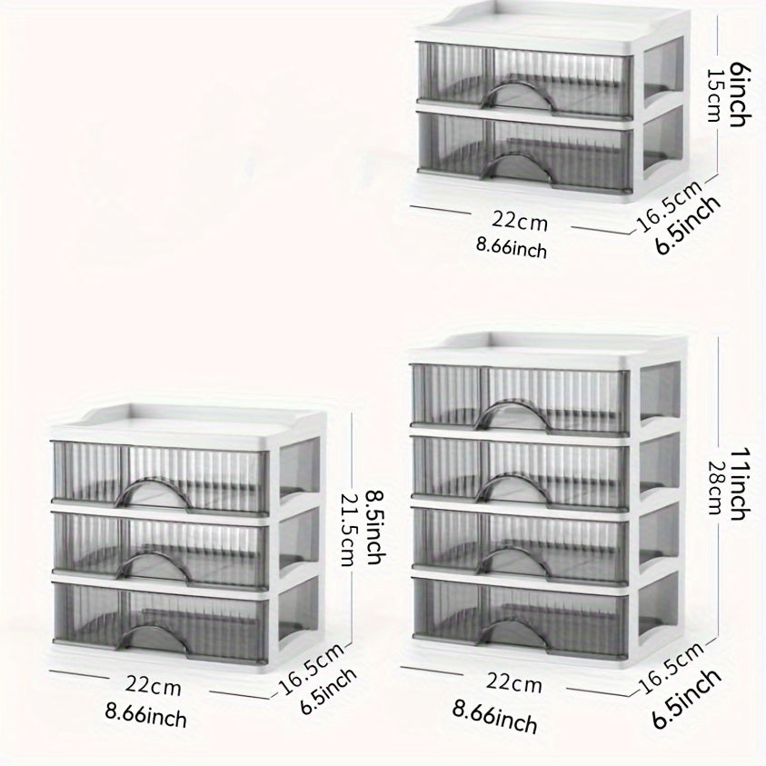 Transparent Stackable Jewelry and Cosmetic Organizer for Vanity Storage