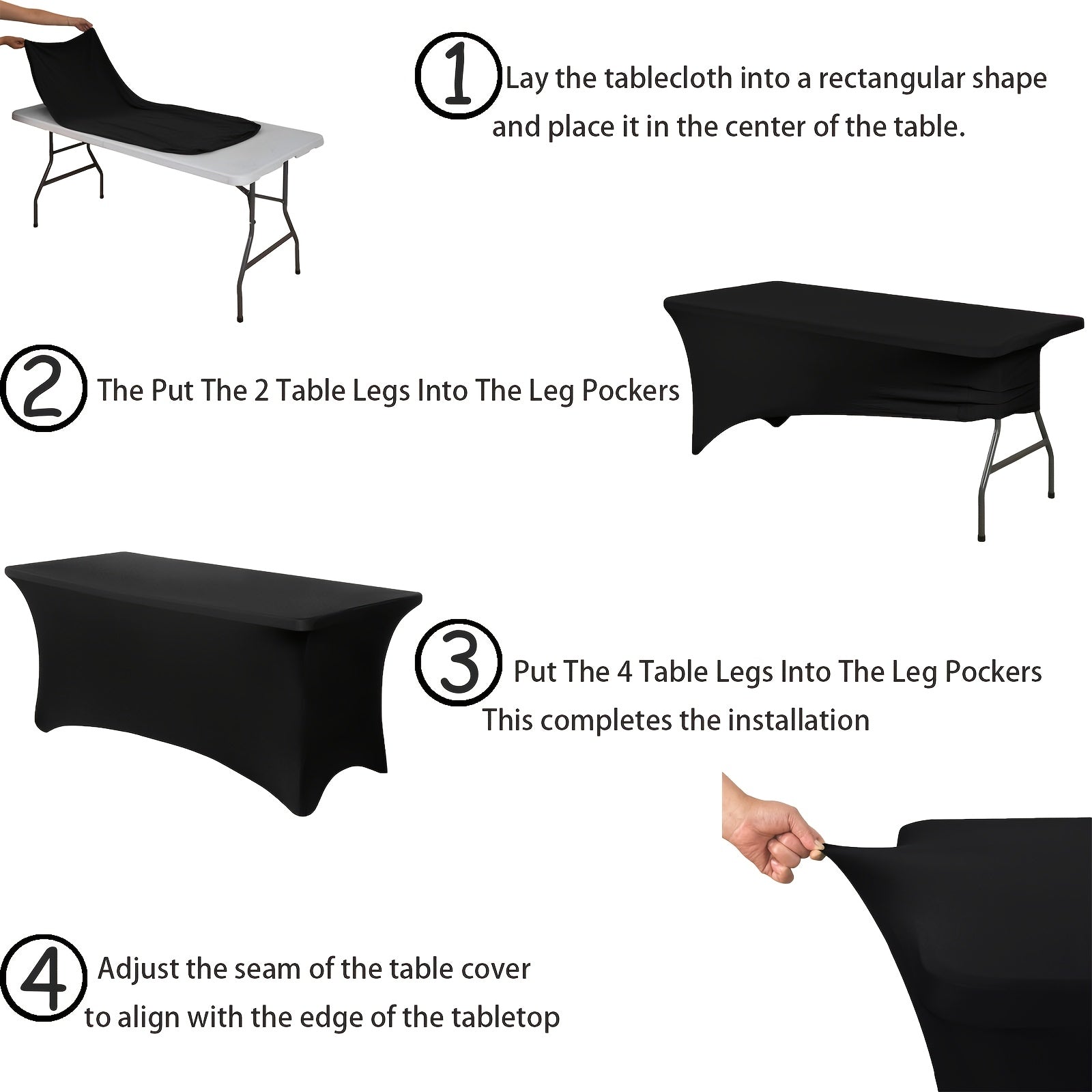 Stretch Spandex Tablecloth for Weddings Parties and Events Durable Polyester Blend Mixed Color