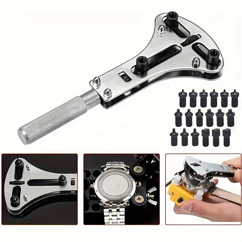 Professional Watch Repair Tool Kit with Adjustable Back Cover Opener and Screwdriver