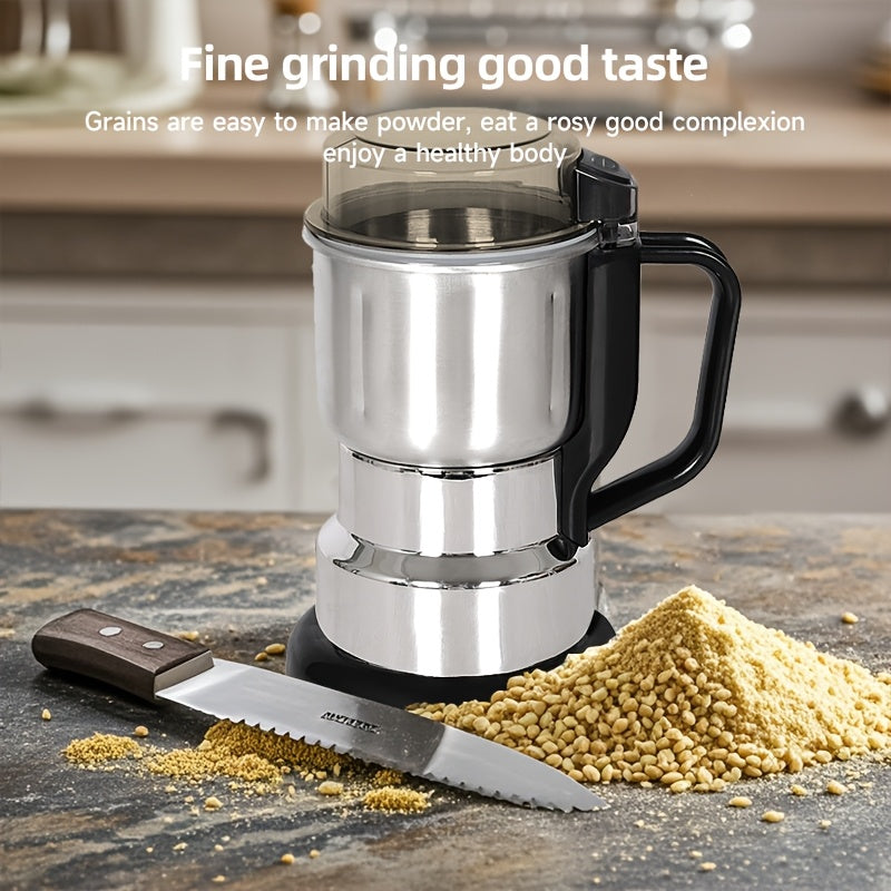 220V Stainless Steel Electric Grinder for Home Use with 8-Blade Design Fine Powder Multifunctional for Grains Herbs
