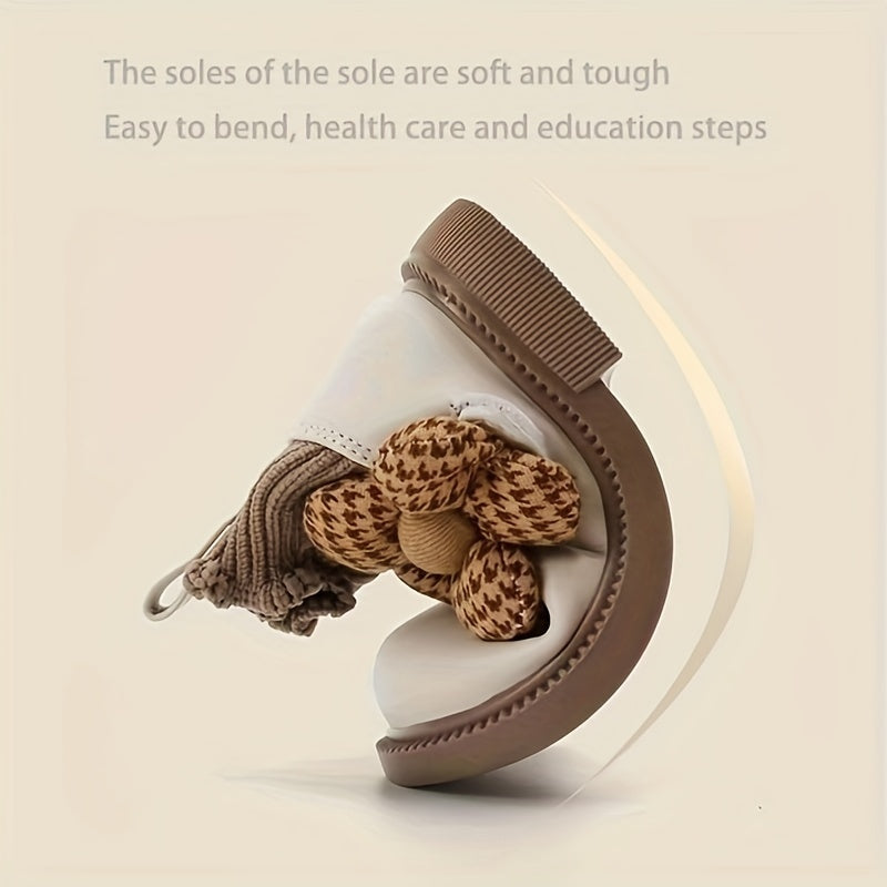 Baby Girls Toddler Ankle High Shoes with Soft Soles Floral Cloud Pattern All-Season