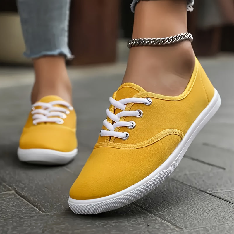 Women's White Slip-On Sneakers Breathable Fabric EVA Insole Casual Shoes