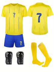 Kids' Football Kit Set with Jersey Shorts Socks Protective Gear for Boys and Girls
