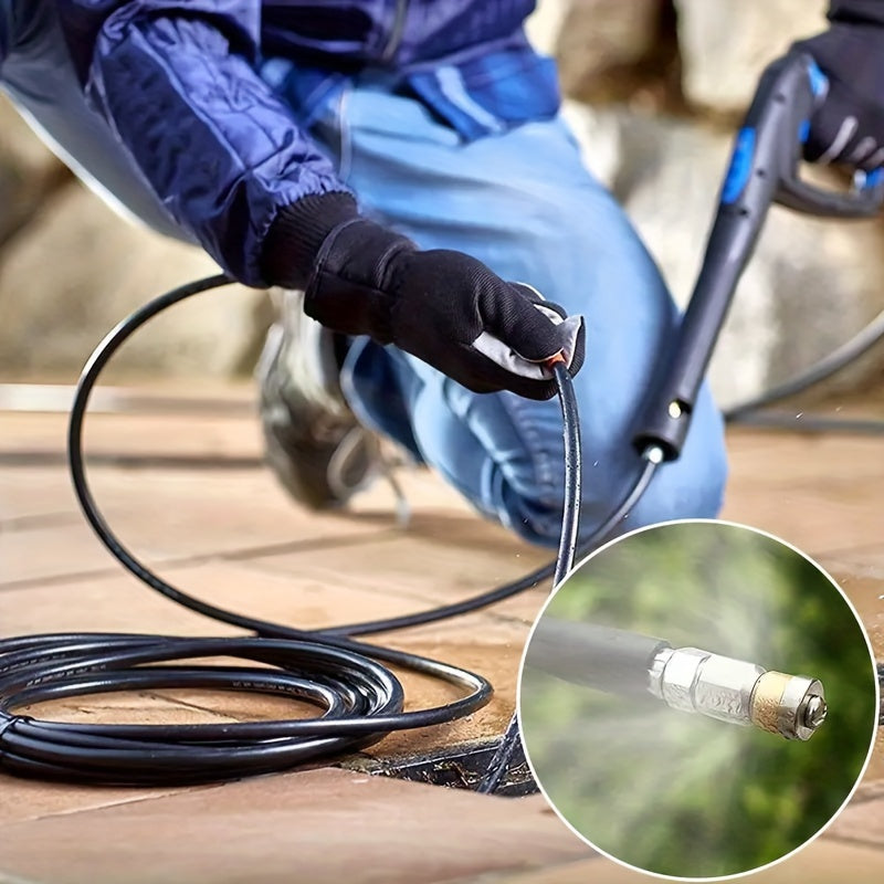 Drain Cleaning Kit with 45m High Pressure Hose Nozzles Adapters for Karcher K2-K7