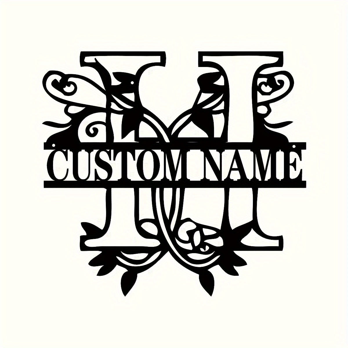 Shaxsiylashtirilgan Metall Devor San'ati - Bo'lingan Lala Monogram Dizayni - Moslashtiriladigan Temir Oila Ismi Belgisi, Uyga Ko'chish, Rojdestvo, Thanksgiving, Bitiruv va 4-Iyul Sovg'alari uchun Mukammal