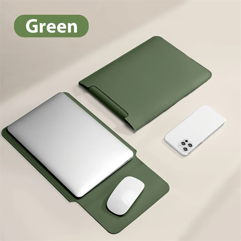 Synthetic Leather Laptop Sleeve for MacBook, Lenovo, Huawei, Xiaomi, iPad Air in Black or Green