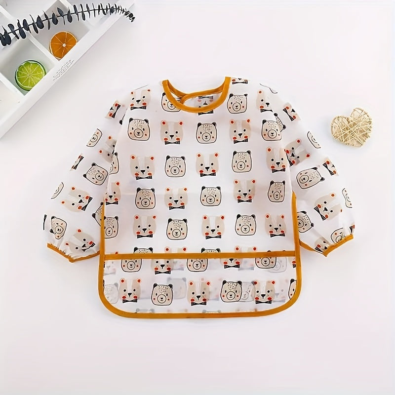 Waterproof Reversible Baby Bibs with Cute Animal and Fruit Designs for Mealtime and Play