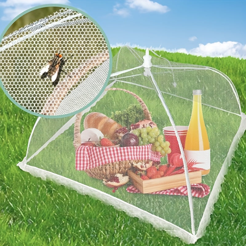 Large White Mesh Food Cover Tent for Outdoor Dining Camping BBQ Picnics Reusable