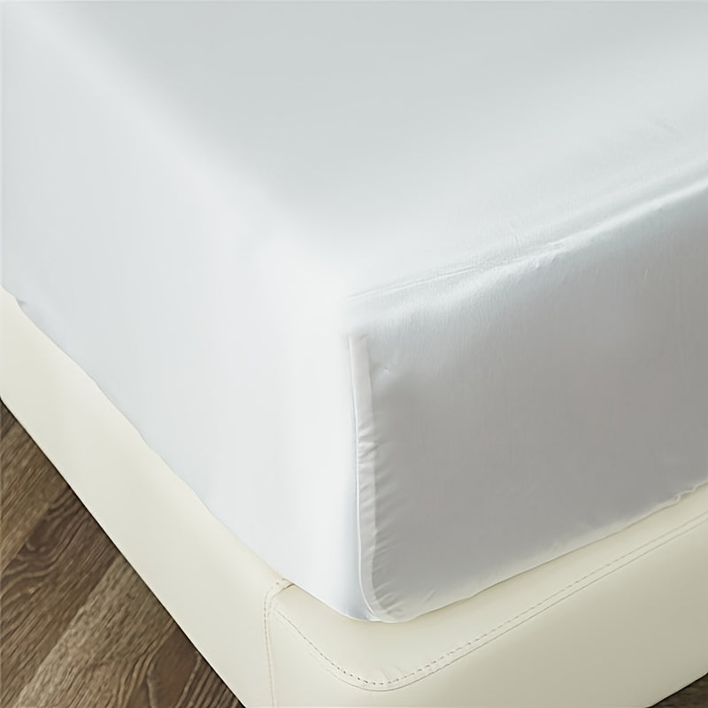 Satin Bedding Set 3 Pieces Fitted Sheet and Pillowcases Solid Color