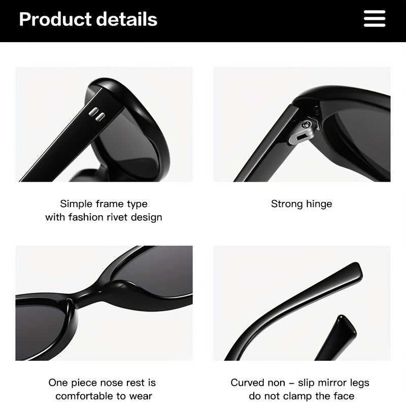 Erkaklar uchun retro kichik ramkali moda ko‘zoynaklar, tashqi faoliyatlar uchun zamonaviy mushuk ko‘zli ko‘zoynaklar