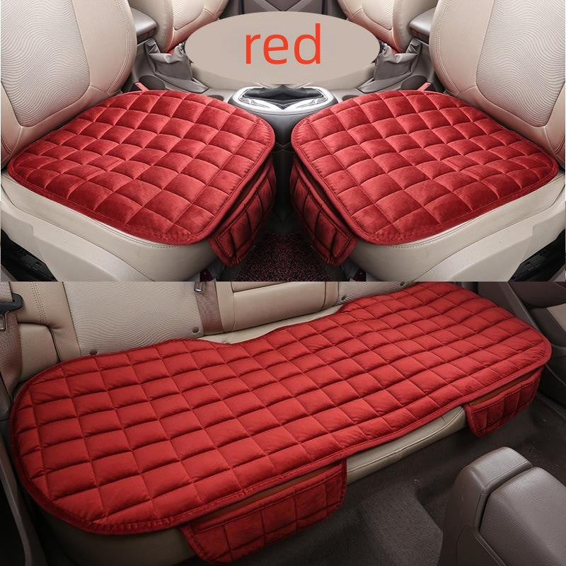 Universal Car Seat Cover Set Winter Thick Quilted Velvet Anti-slip