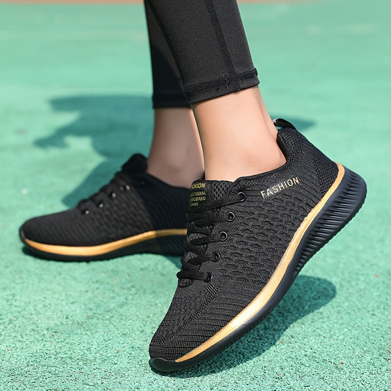 Women's Breathable Lace-Up Casual Sneakers with Soft Sole and Platform