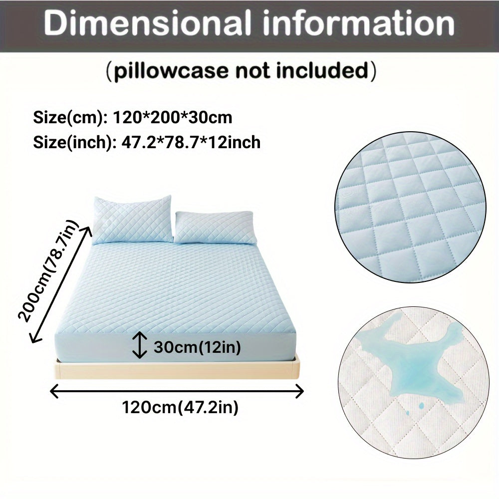 3-Layer Quilted Waterproof Mattress Protector Fitted Sheet for Single or Double Bed