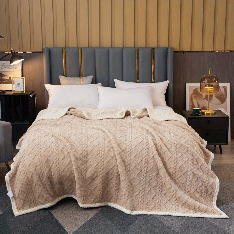 Manta de felpa doble cara ultra acogedora y suave para sofá, calor y comodidad