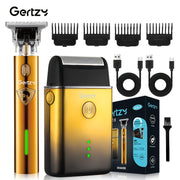 Professional Electric Hair Clipper Set 2pcs USB Rechargeable Lithium Battery 46-60min
