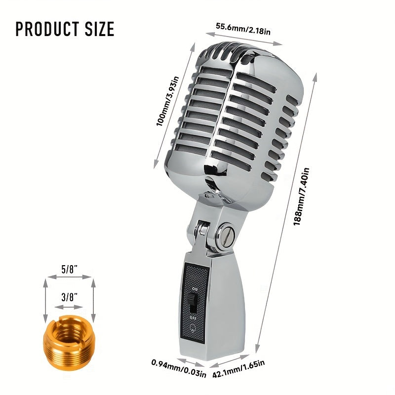 Vintage uslubdagi dinamik vokal mikrofon karaoke va yozuv uchun