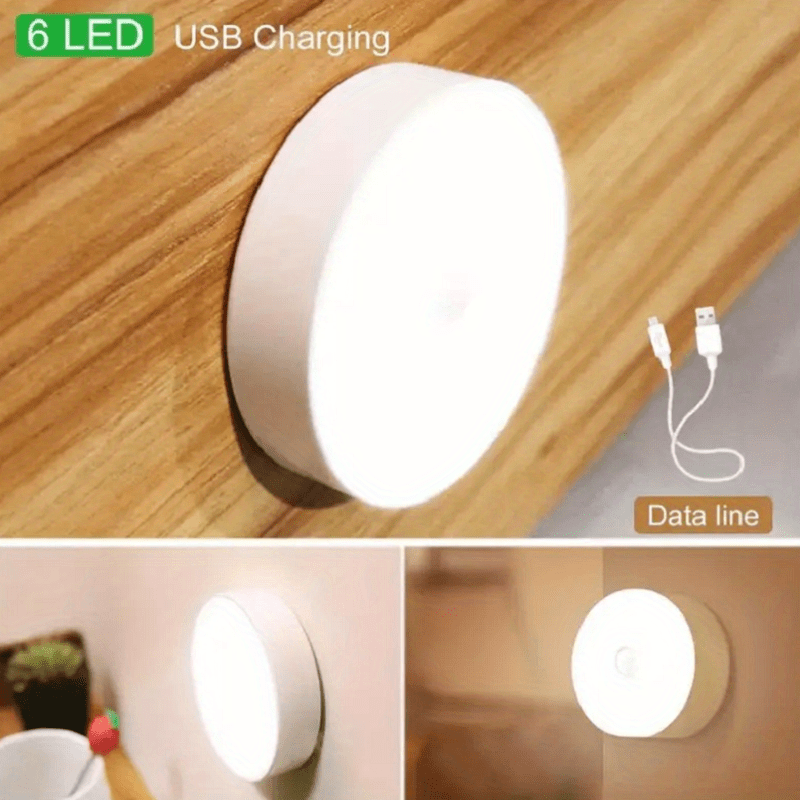 Wireless Motion Sensor Night Light with 6 LED Bulbs for Bedroom and Staircase