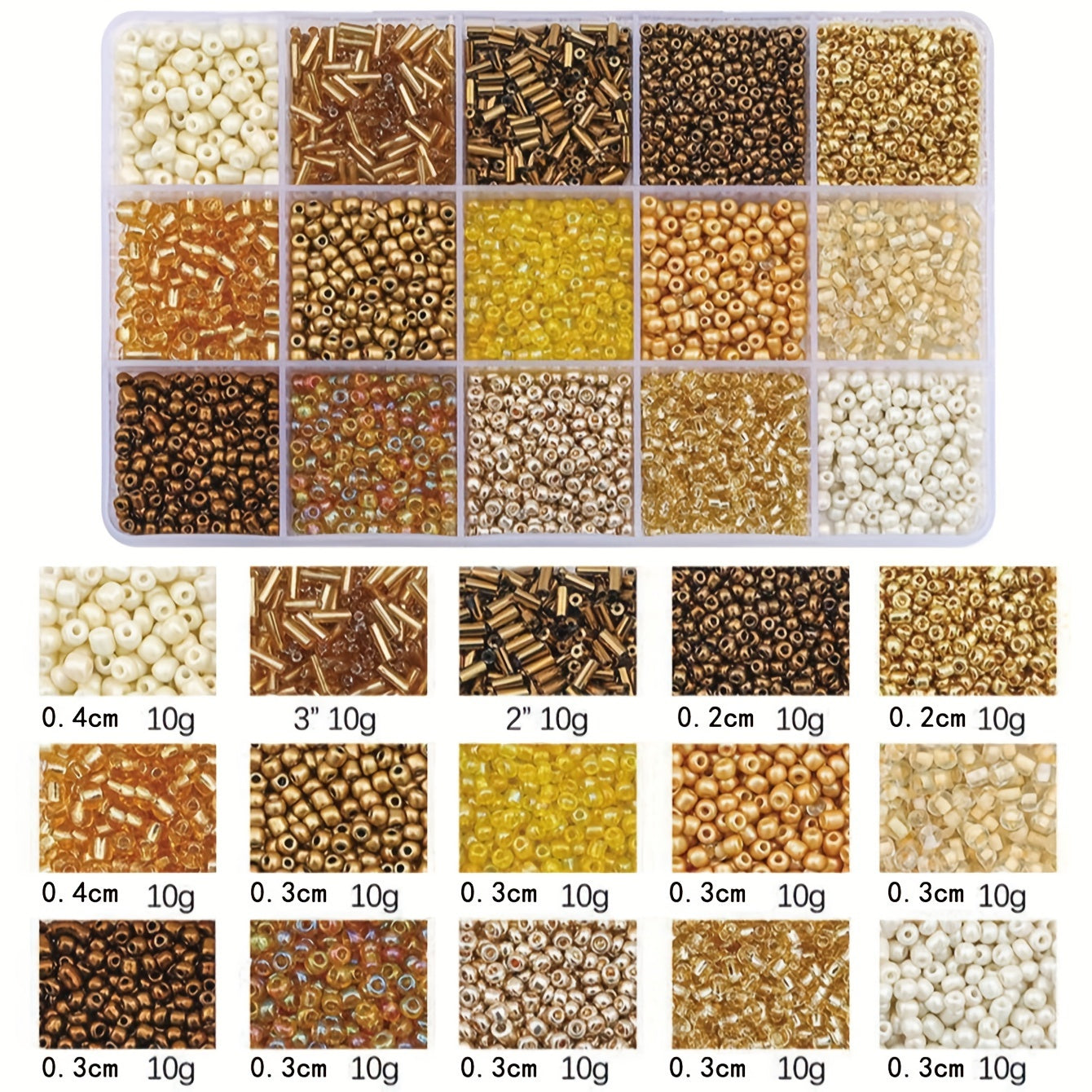 Jewelry Making Kit with Solid Color Rice Beads Tube Beads and Glass Beads