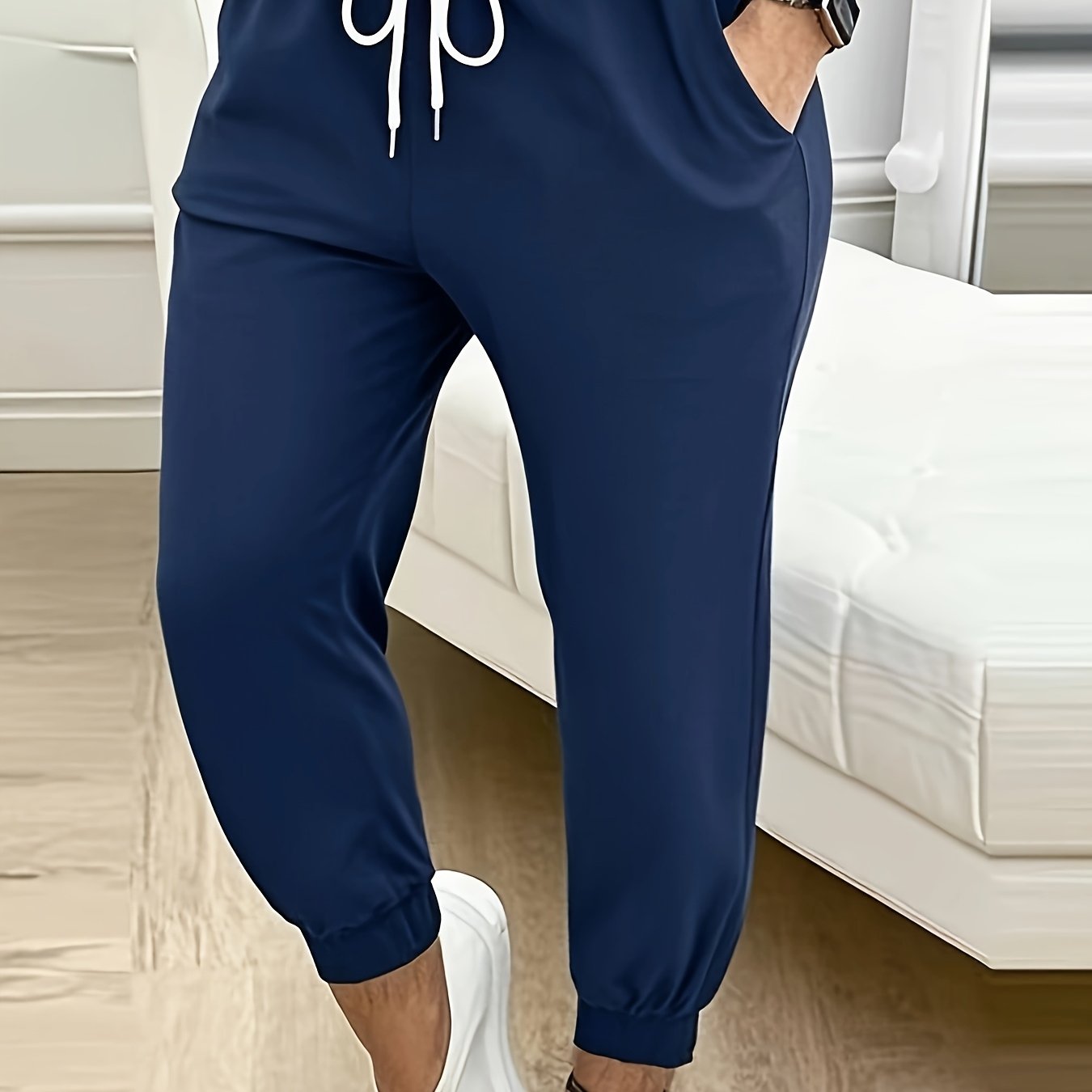 Plus Size Women's High-Elasticity Solid Color Capri Pants with Drawstring Waist