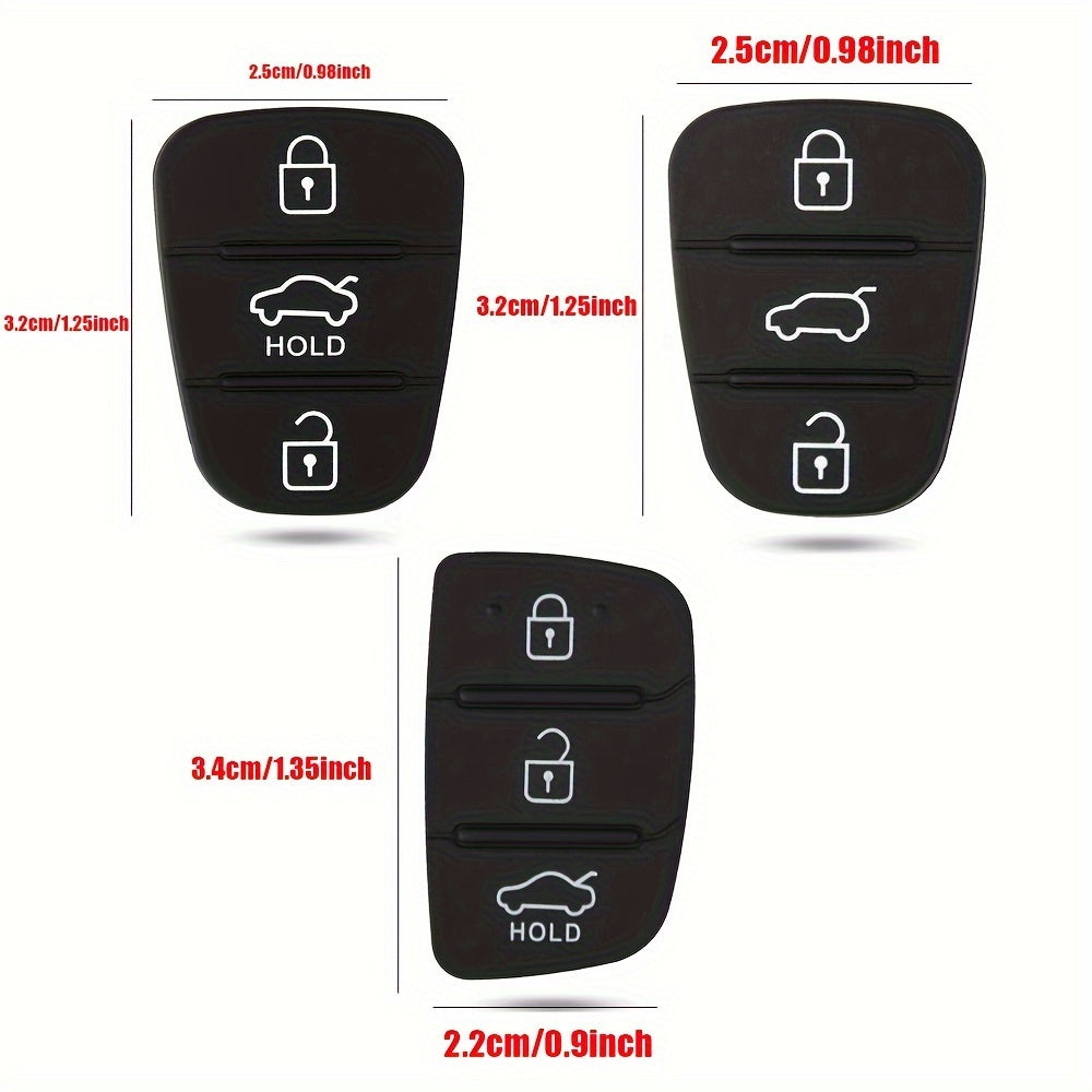 2 шт. резиновая крышка для брелока для автомобиля, корпус с 3 кнопками